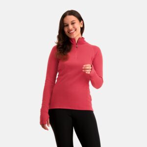 Rough Zip-Neck Thermo Control Longsleeve Dames | Tulip | M