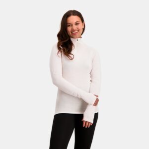 Rough Zip-Neck Thermo Control Longsleeve Dames | Almond | S