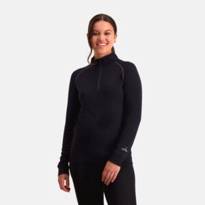 Zip-Neck Thermo Longsleeve Dames | Zwart | L
