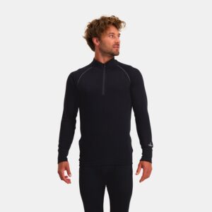 Zip-Neck Thermo Longsleeve Heren | Zwart | XXL