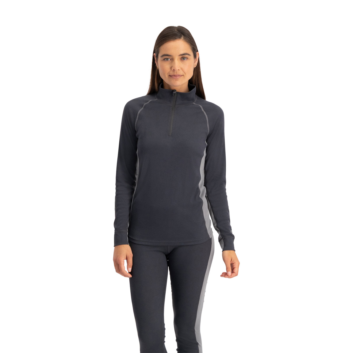 Zip-Neck Thermoshirt Dames | Grijs | S