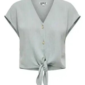 Only Sista SS Knot Linen Blend Shirt
