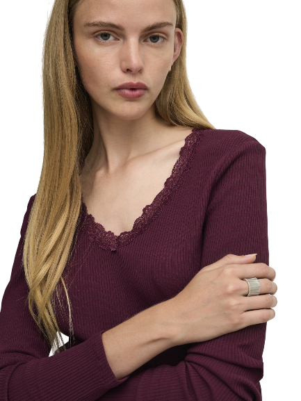 Only Sara Sharai L/S V-Neck Top Jrs