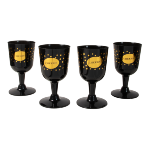 Jens Living Wijnglazen Zwart/Goud /4