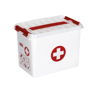 Sunware Q-line EHBO doos met inzet 9L wit rood