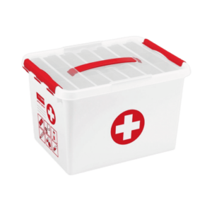 Sunware Q-line EHBO doos met inzet 22L wit rood